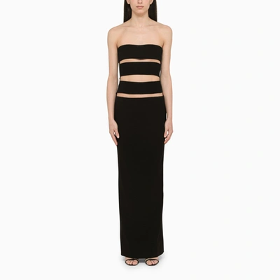 Monot Cut-out Strapless Gown In Black