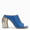 Off-white Off White Leather Mules In Blue