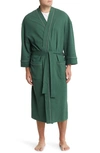 Majestic Waffle Knit Robe In Grass Green