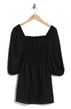 CHARLIE HOLIDAY BOHEME SMOCKED COTTON & LINEN DRESS