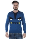 Fendi Pattern Jacquard Round-neck Pullover In Light Blue