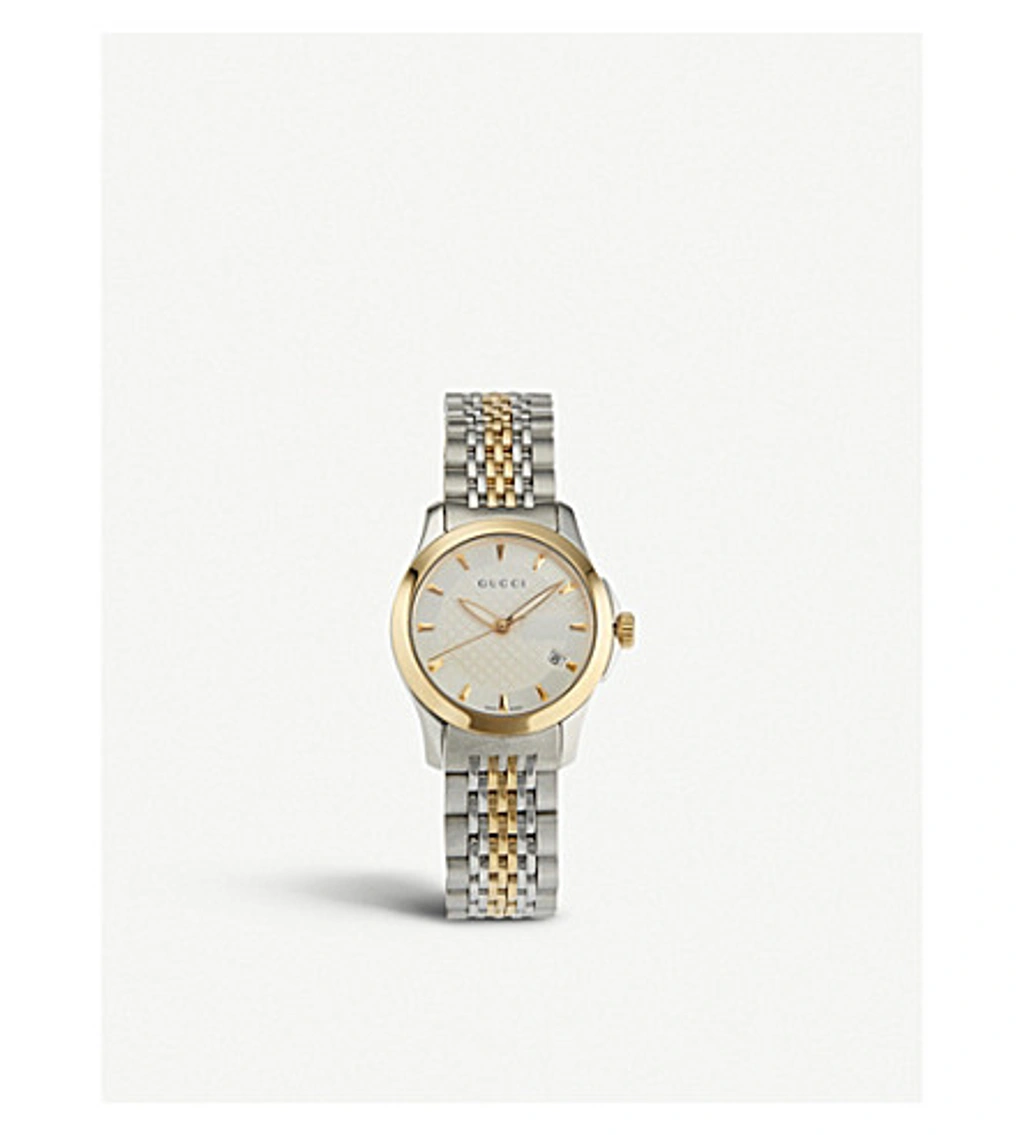 Gucci Ya126409 G-timeless Collection Stainless Steel And Yellow