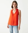 Michael Stars Viola Gauze Tank In Pomodoro