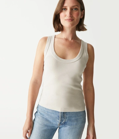 Michael Stars Elodie Cropped Scoop Neck Tank In Cement