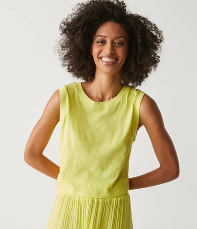 Michael Stars Johnnie Cropped Muscle Tank In Peridot