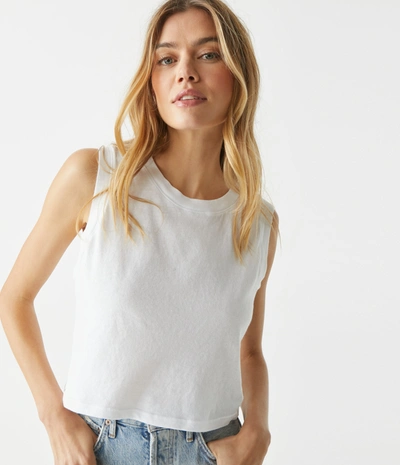Michael Stars Johnnie Cropped Muscle Tank In White