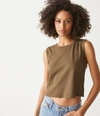 Michael Stars Johnnie Cropped Muscle Tank In Dolma