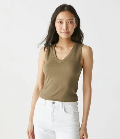 Michael Stars Max Ribbed Cropped Tank In Dolma