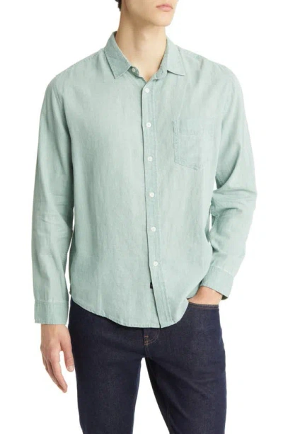 Rails Mykonos Linen Blend Button-up Shirt In Jade