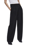 Mango Pleated Wide Leg Pants In Black