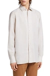 Zegna Luxury Linen Button-up Shirt In Natural