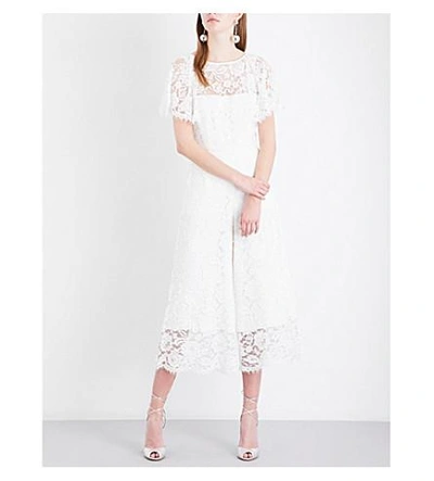 Whistles Victoria Lace Wedding Jumpsuit In White
