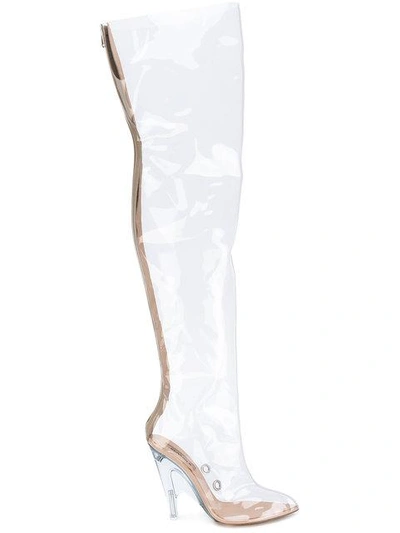 Yeezy Tubular Clear Over-the-knee Boots (season 4) In Neutrals