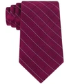 Calvin Klein Men's Slim Double Thread Dot Grid Silk Tie In Burgundy