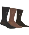 Polo Ralph Lauren Men's 3 Pack Super-soft Dress Socks In Brown Assorted