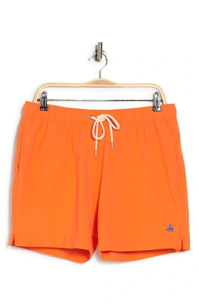 Brooks Brothers 5" Stretch Montauk Swim Trunks | Orange | Size Xl