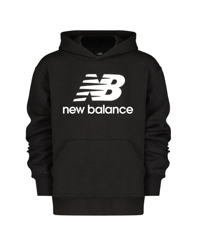 New Balance Kids' Boys  Logo Pullover Hoodie In Black/white