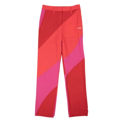 Off-white Red Fuchsia Spiral Formal Pants In Pink