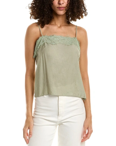 Vince Lace Trim Cami In Green