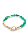 Monica Vinader Womens Gold Rio 18ct Yellow Gold-plated Vermeil Recycled Sterling Silver And Green On