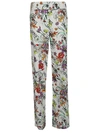 5 Progress Printed Cotton Trousers In White