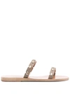 Ancient Greek Sandals Kara Flat Leather Sandals In Taupe