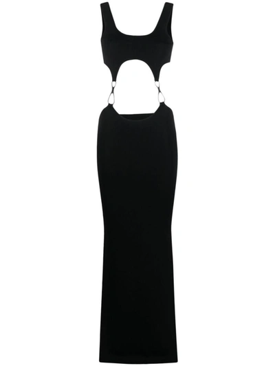 Aya Muse Heri Cutout Knit Maxi Dress In Black