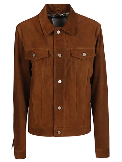 Blusotto Thomas Crust Leather Jacket In Brown