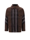 Burberry Washed Check Workwear Jacket In Brown