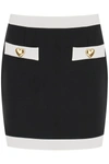 Moschino Couture Heart Buttons Crepe Miniskirt
