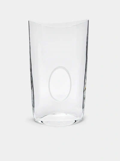 Carlo Moretti Oblo Murano Glass Vase In Transparent