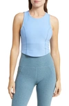 Beyond Yoga Motivate Crop Tank In Flower Blue Heather
