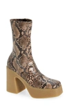 Stella Mccartney Skyla Recycled Snake-print Platform Ankle Boots In 2007 Coffee