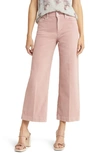 Paige Anessa High Waist Wide Leg Jeans In Vintage Muted Blush