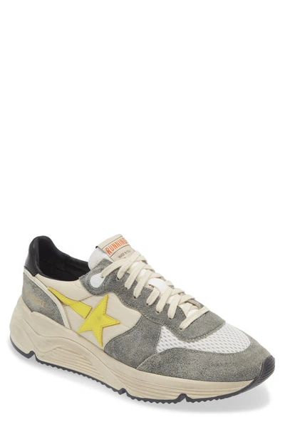 Golden Goose Men's Running Sole Lace Up Sneakers In Beige/ Black/ White/ Yellow