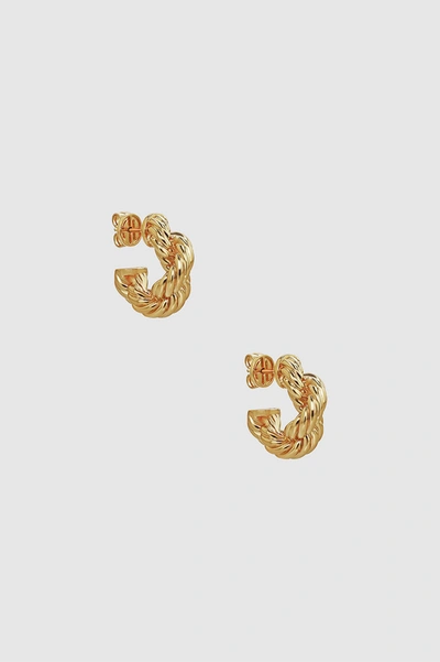 Anine Bing Twist Rope Hoop Earrings In Gold In 14k Gold