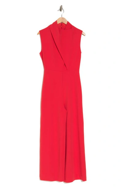 Alexia Admor Dana Draped Cap Sleeve Jumpsuit In Red