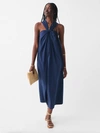 Faherty Bay Twist Seersucker Dress In Navy