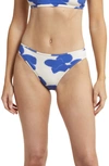 Nu Swim High Cut Bikini Bottoms In Blue/white Floral