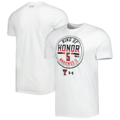 UNDER ARMOUR UNDER ARMOUR PATRICK MAHOMES WHITE TEXAS TECH RED RAIDERS RING OF HONOR T-SHIRT