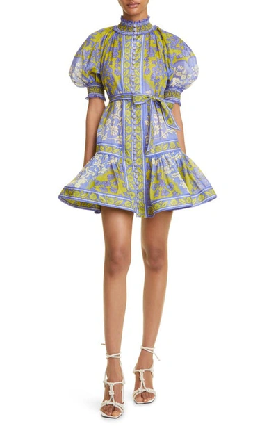 Zimmermann Raie Mini Dress In Multi