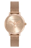 OLIVIA BURTON SIGNATURE BEES MESH STRAP WATCH, 28MM