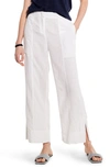 Nic + Zoe Rumba Park Slit Hem Linen Blend Wide Leg Pants In Paper White