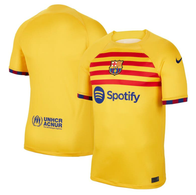 Nike Kids' Youth  Yellow Barcelona 2022/23 Fourth Breathe Stadium Replica Jersey