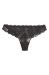 Simone Perele Reve Scalloped Lace Tanga In Black