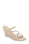 Stuart Weitzman Deco 85 Wedge Sandal In Dune