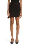 Courrèges Asymmetric Ribbed-knit Mini Skirt In Black