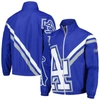 MITCHELL & NESS MITCHELL & NESS ROYAL LOS ANGELES DODGERS EXPLODED LOGO WARM UP FULL-ZIP JACKET