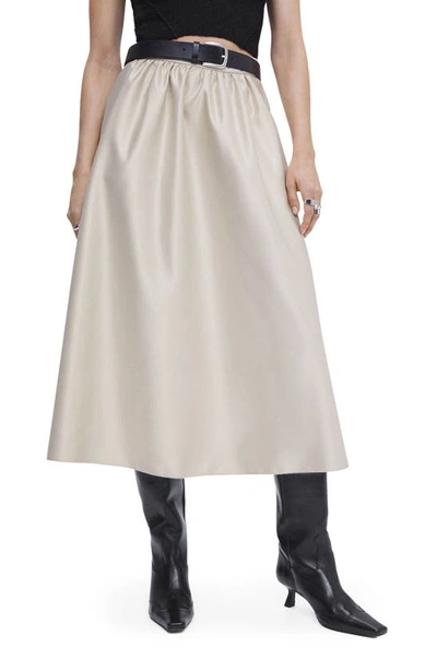 Mango Midi Satin Skirt Ecru