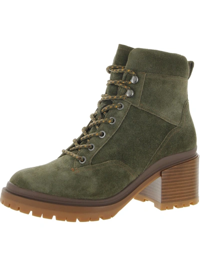 Naturalizer Trillis Womens Leather Lugged Combat & Lace-up Boots In Green